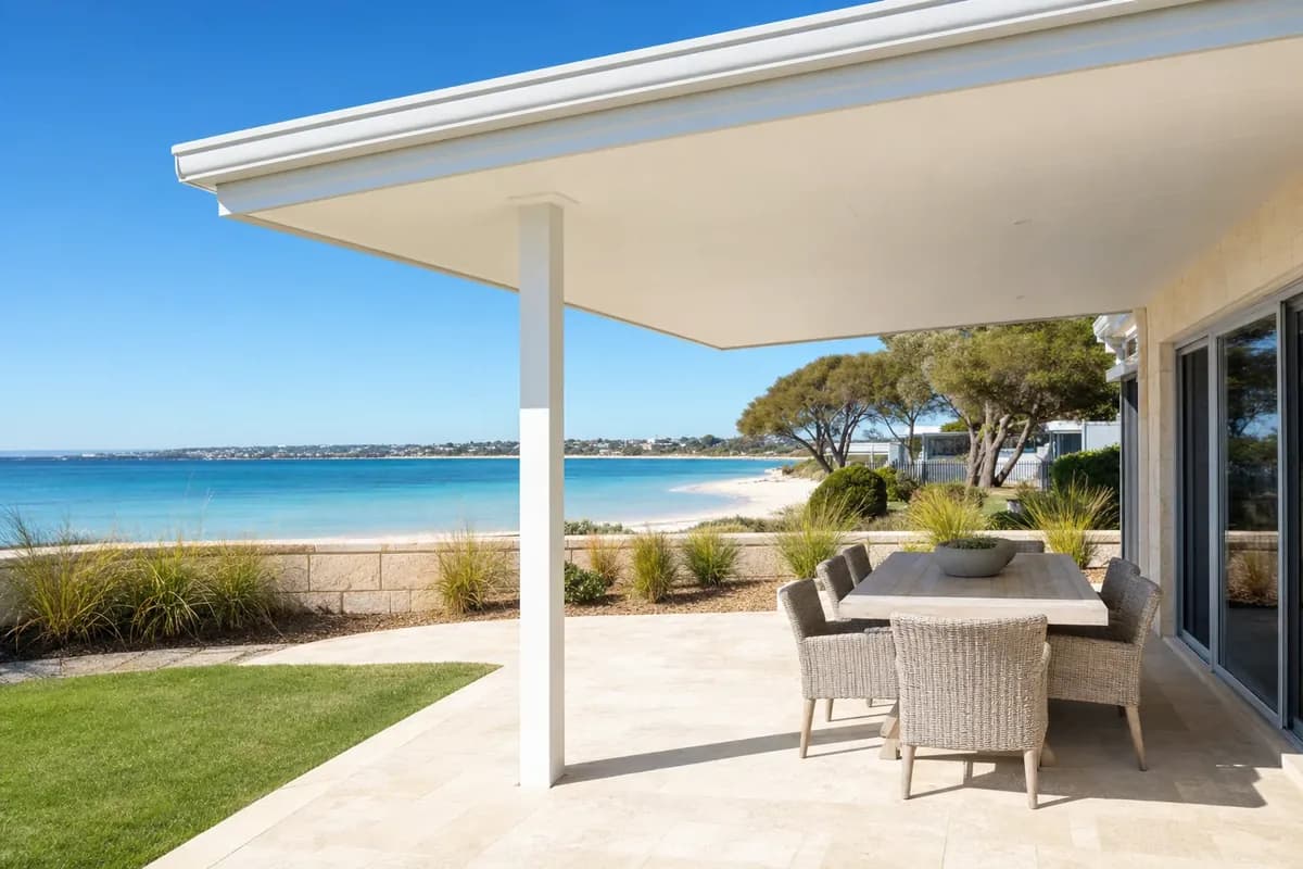 Patio on a coastal home in Rockingham