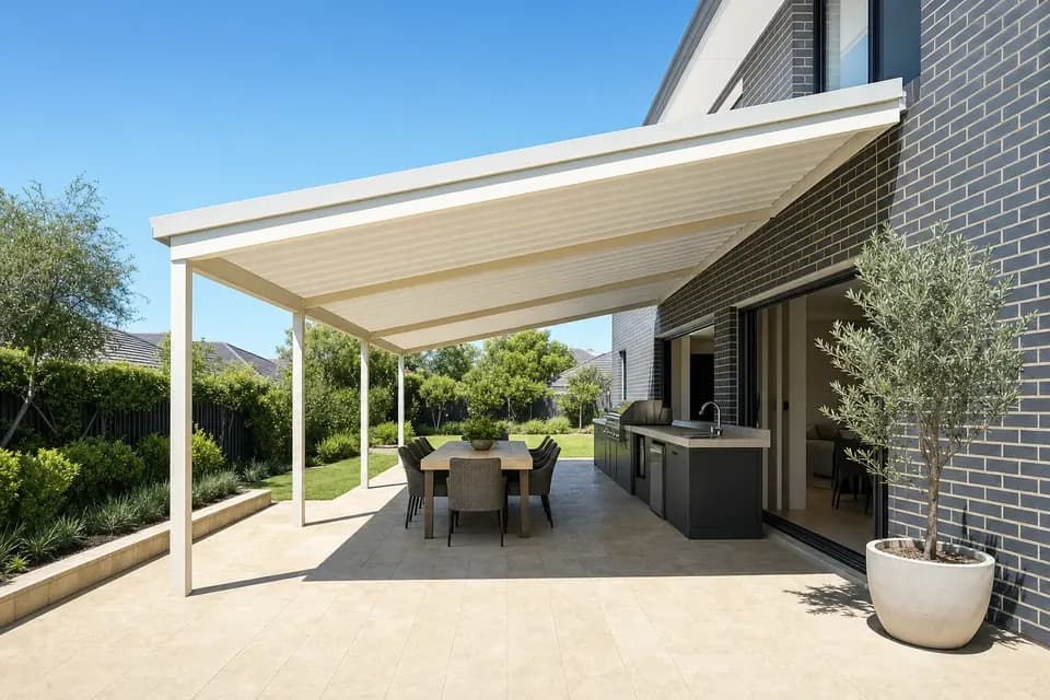 Skillion patio over an alfresco area
